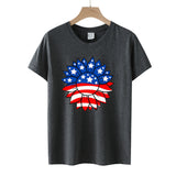 Women's Independence Day T Shirt T-shirt Women's Short-Sleeved Shirt Sunflower Print
