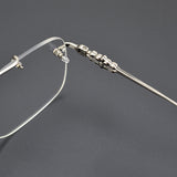CHH Chrome Hearts Glasses Fashion Double Beam Frameless Myopia Glasses Frame