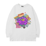 Men Long Sleeve Shirt Crew Neck Pullover Sweatshirt Men's and Women's Printed T-shirt Loose Long Sleeve Top