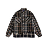 Unisex Jacket Autumn Contrast Color Striped Shirt Coat Women's Clothing