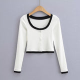 Women T-Shirt Color Matching Skinny Exercise Top Women's Short Workout Clothes Spring T-shirt