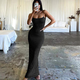 Women Halter Tops Summer Fashion Solid Color Slim Strap Dress