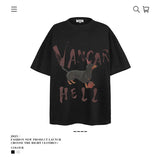 American vintage street T-shirt loose vintage pure cotton men and women summer