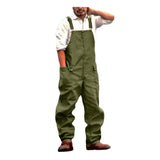 Men Pant Retro Men's Overalls Loose Casual Suspender Trousers