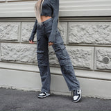 Women Cargo Pants Jeans for Women Baggy Straight Trousers