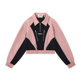 Women Hoodie Patchwork Sweater Women's Autumn Leisure Long-Sleeve Zipper
