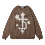 Men Hoodie Printed Crew Neck Sweatshirt Men Loose Casual Long Sleeves