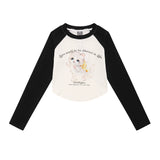 Women Long Sleeve T-shirt Multicolor Printing Long Sleeve T-shirt Girls Autumn Crew Neck