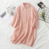 Women T-Shirt Summer Solid Color Loose Shirt Sun Protection Shirt