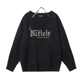 Women Sweater Embroidered Knitwear Women's Loose Casual Long Sleeves Sweater