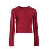 Women T-Shirt Long-Sleeved T-shirt Fall Slim Fit Bottoming Shirt