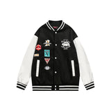 Varsity Jacket Vintage Stand Collar Baggy Coat Men