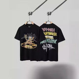 Mens T-shirts Travis Scott Cactus Jack x Utopia Utopia Short Sleeve Crew Neck Bottom Shirt