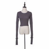Women's T-Shirt Long-Sleeved Bottoming Shirt Short T-shirt Women's Autumn Winter Coat Trendy