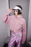 Unisex Jacket Autumn Plaid Embroidery Long Shirt
