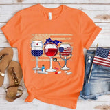 Women's Independence Day T Shirt round Neck Short Sleeve T-shirt Women's Top
