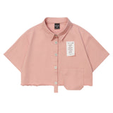 Women T-shirt Short Shirt Girls' Summer Decorative Short Sleeve Shirt
