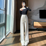 Palazzo Pants Spring and Autumn High Waist Drooping Straight Mopping Pants Casual Pants