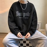 Men Hoodie Suede Sweater Men Spring and Autumn round Neck Vintage