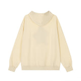 Men Hoodie Flocking Embroidery Five-Pointed Star Hooded Loose Sweater