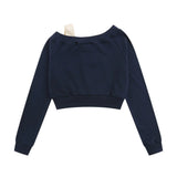 Women Hoodie Short Sweater Women's Fall Pure Cotton Long Sleeve