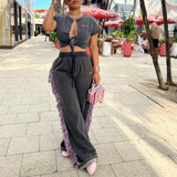 Women Cargo Pants Women's Stitching Design Loose Mopping Casual Pants
