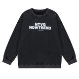Men Hoodie European Print Distressed round Neck Sweater Men's Long Sleeve Sports