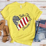 Women's Independence Day T Shirt round Neck Short Sleeve T-shirt