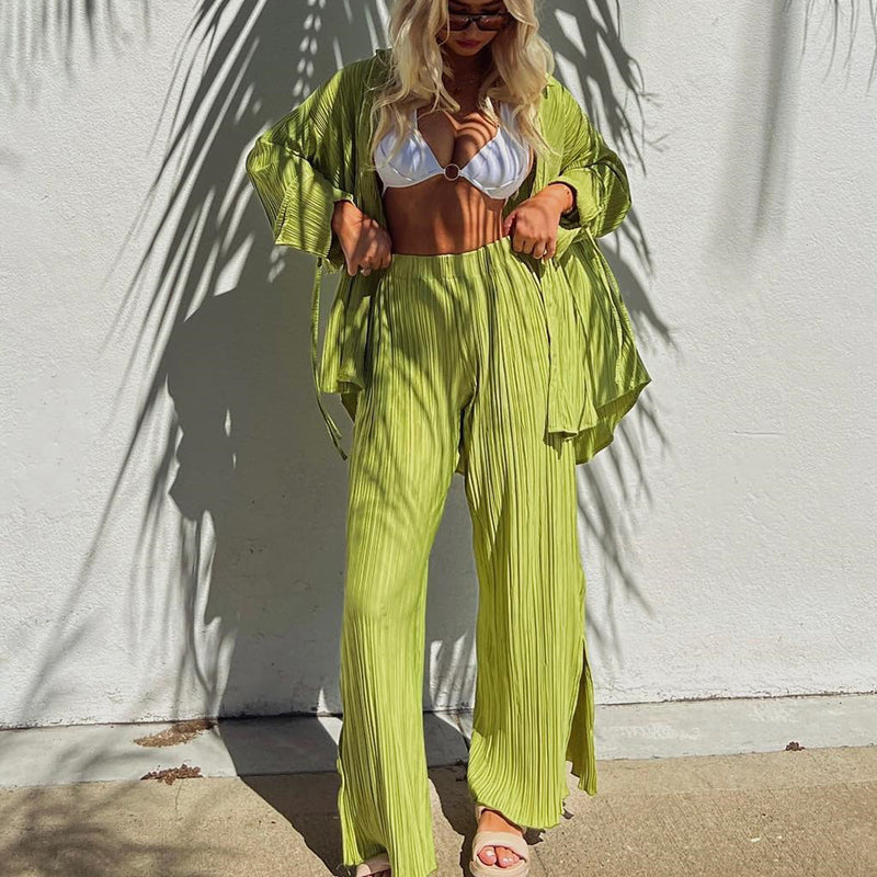 Jungle Print Maxi Dress Fall Fashion Suit Two-Piece Set
