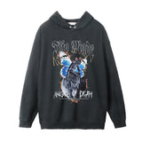 Men Hoodie Sweaters Menswear Casual Loose Long Sleeve Washed Distressed Hoodie