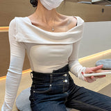 Women Long Sleeve Shirt Autumn Slim Fit Slimming Long Sleeves Bottoming Shirt