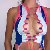 Women Halter Tops Summer Contrast Color Sexy Vest