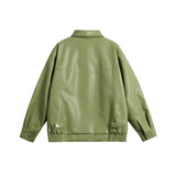 Unisex Jacket Autumn Fashion Casual Leather Clothing Jacket Women's Clothing