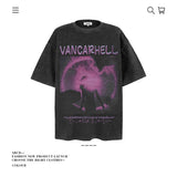 American vintage street T-shirt cotton men's summer loose