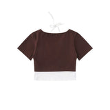 Women's T-shirt Short-Sleeved T-shirt Women's Color Matching Letters Casual