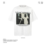 American vintage street T-shirt pure cotton retro men's and women's summer loose