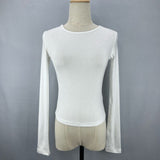 Women Long Sleeve Shirt Short Top Spring and Autumn Long Sleeve T-shirt Bottoming Shirt