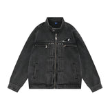 Men Fleece Lined Hoodie Spring and Autumn Denim Jacket Men Vibe Washed and Worn Denim Jacket