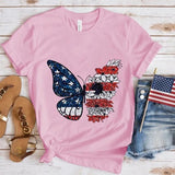 Women Independence Day T Shirt Crew Neck Short Sleeve T-shirt Top