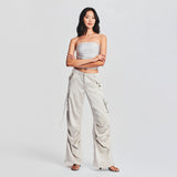 Women Cargo Pants Fall Women's Clothing Pocket Stitching Straight