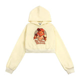 Women Hoodie Printed Cropped Hoodie Women's Autumn Casual Hoodie