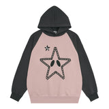 Men Hoodie Stitching Raglan Sleeve Hooded Sweater Men's Long Sleeve Pullover Hoodie