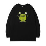 Men Long Sleeve Shirt Retro Hip Hop Long Sleeve T-shirt Men's and Women's Spring and Autumn Ins round Neck