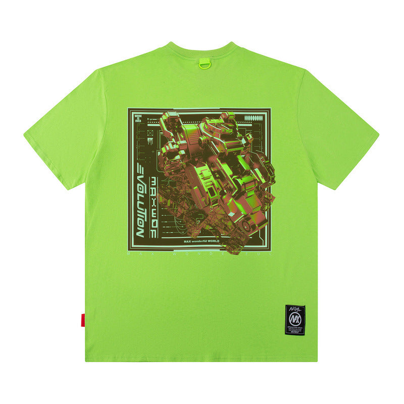 Men T Shirt Printed Short-Sleeved T-shirt Boys Casual Loose Summer