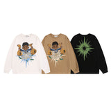 Men Long Sleeve Shirt Cartoon Long Sleeve Bottoming T-shirt Men and Women Vibe Style Couple's Tops Autumn