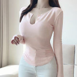 Women Long Sleeve Shirt V-neck Top Women's Bottoming Shirt