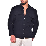 Men's Shirt Cotton Cardigan Front Pocket