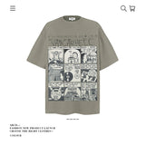 American vintage street T-shirt pure cotton retro men's and women's summer loose