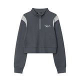 Women Long Sleeve T-Shirt Long Sleeve T-shirt Women's Spring and Autumn Casual Waffle Half Zipper