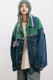 Unisex Jacket Autumn Knitted Stitching Denim Jacket Women's Clothing